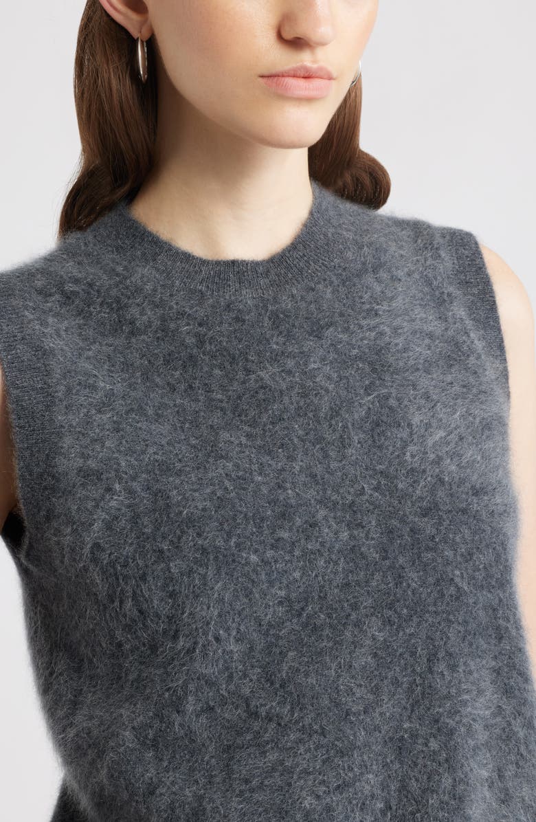 Nordstrom Brushed Cashmere Sweater Vest, Alternate, color, Grey Onyx Heather