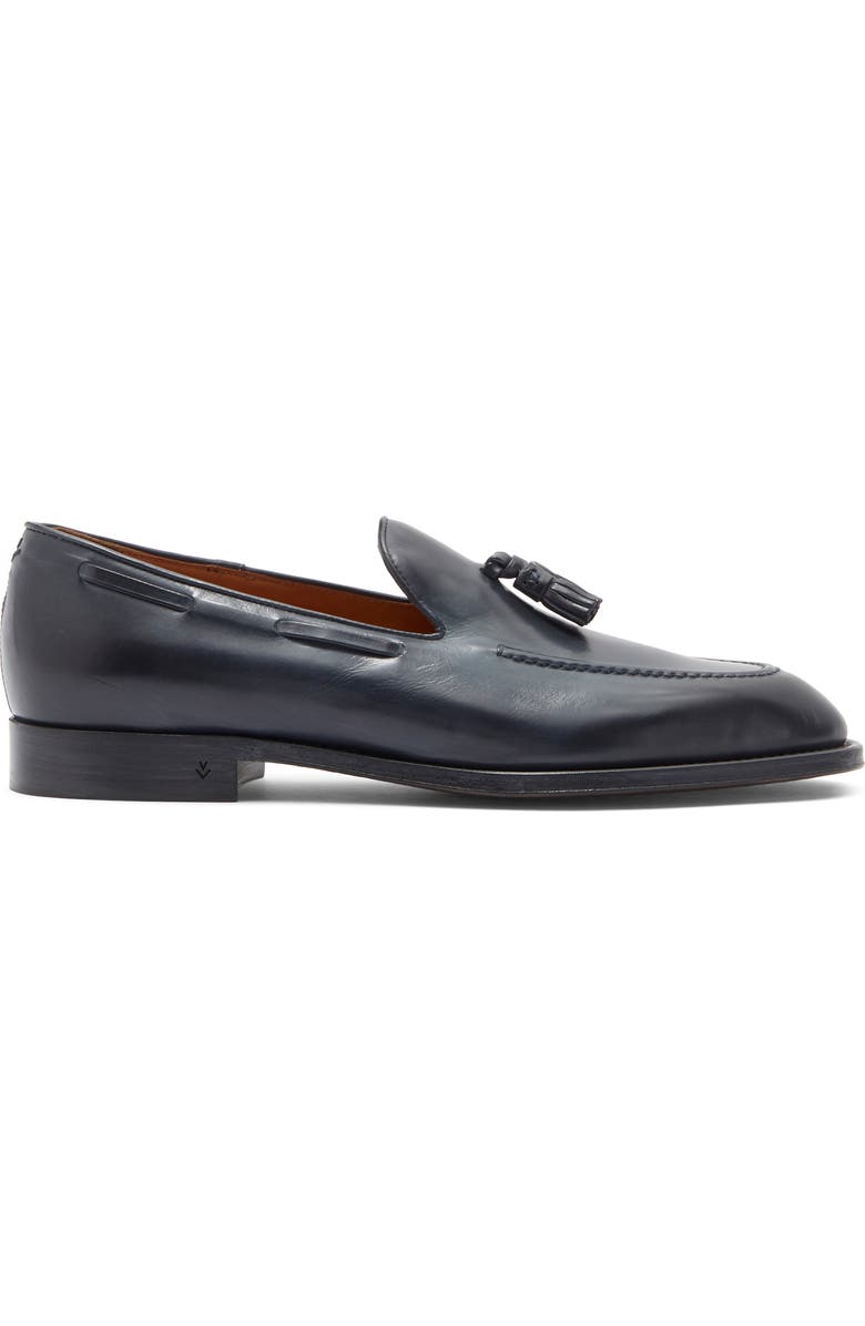 John Varvatos Barrow Leather Tassel Loafer, Alternate, color, Charcoal