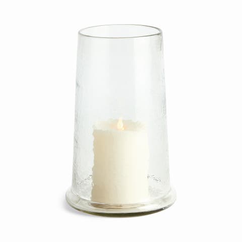 Gabriel Hurricane Medium - Tapered Clear Glass Candle Holder