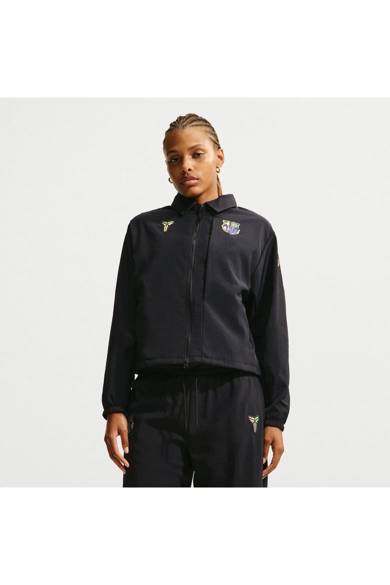 Women's Nike  Black Barcelona 2026/27 Away Woven Full-Zip Jacket, Main, color, Black