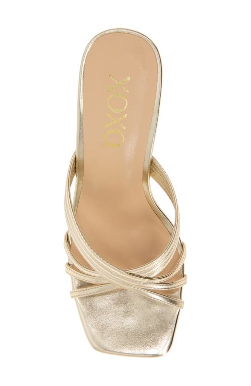 Xoxo Fanny Crossover Strap Slide Sandal In Platino