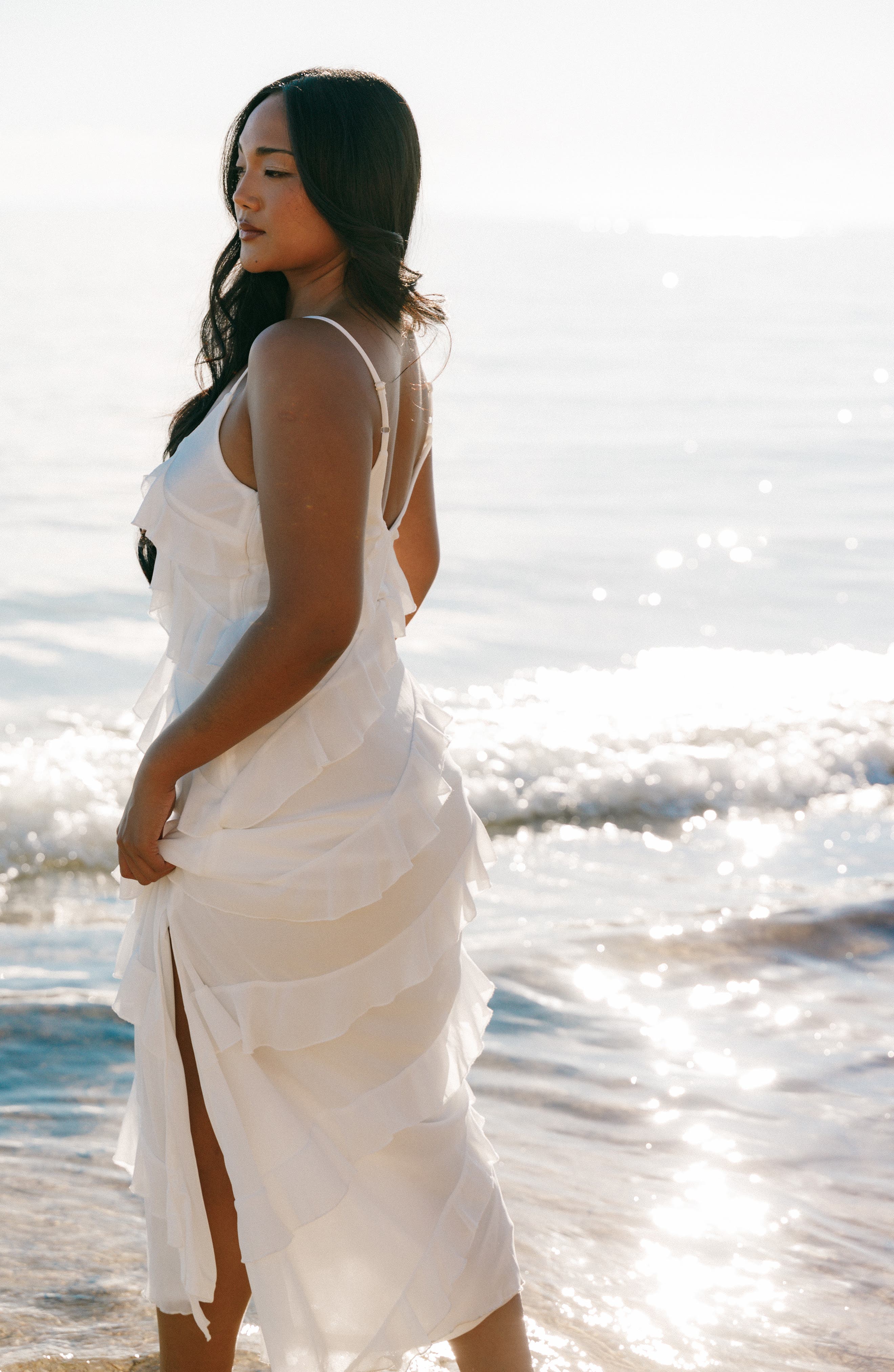 ciao ruffles maxi dress Ciao Ruffles Maxi Satin Dress