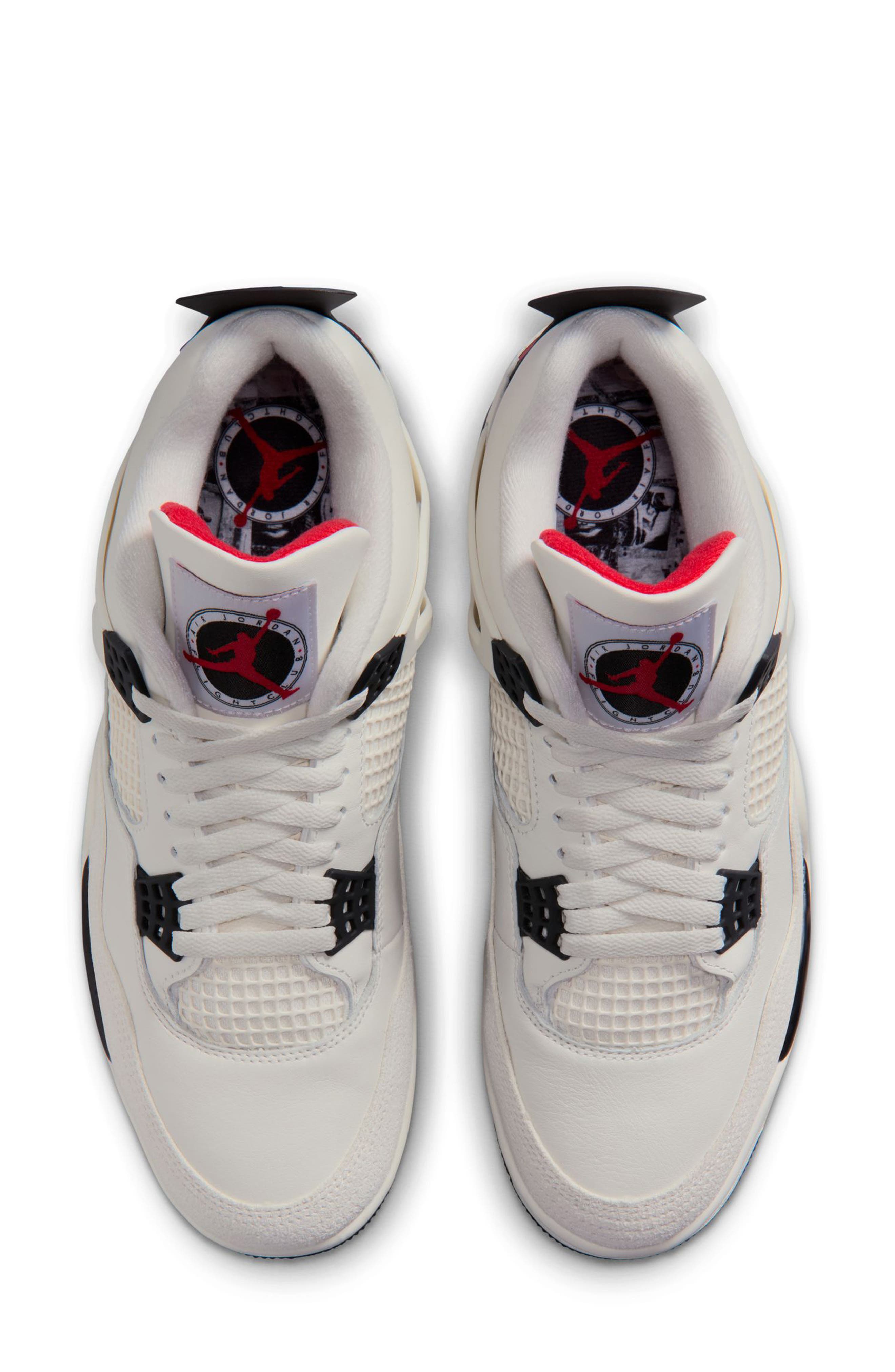 Jordan Air Jordan 4 Retro Basketball Sneaker, Alternate, color, Sail/ Black/ University Red