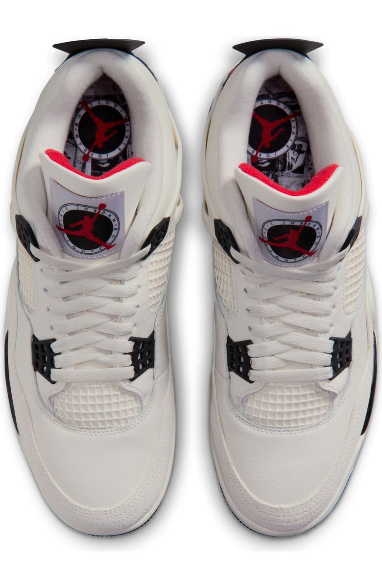 Jordan Air Jordan 4 Retro Basketball Sneaker, Alternate, color, Sail/ Black/ University Red