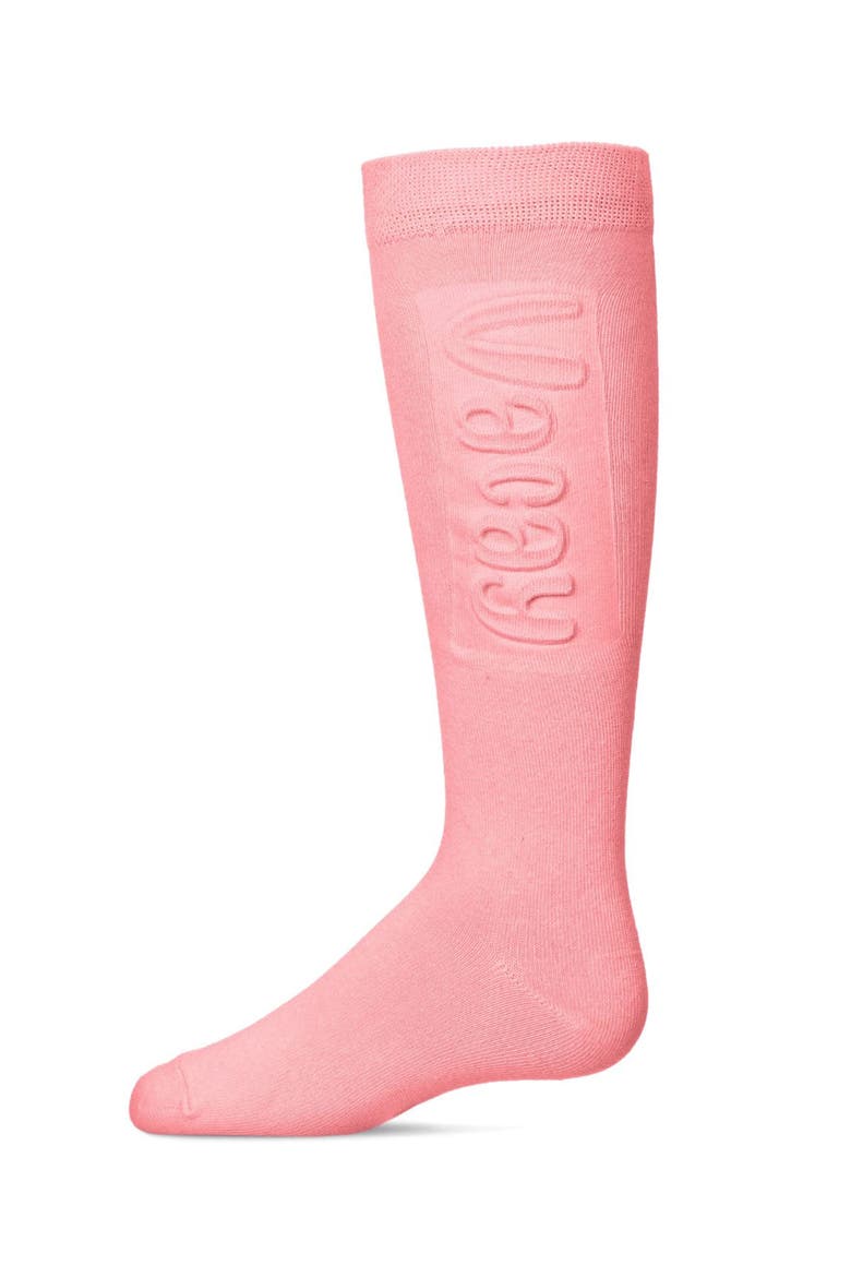 Embossed VACAY Knee High Socks, Main, color, Pink Lemonade