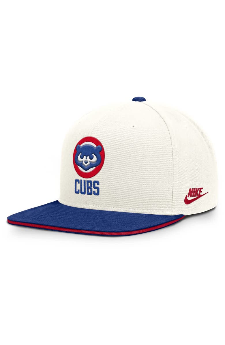 Nike Men's Nike Cream/Royal Chicago Cubs Cooperstown Pro Dri-FIT Snapback Hat, Main, color, Cream