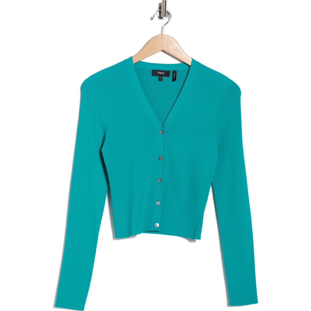 Theory Wooster Cropped Cardigan In Blue
