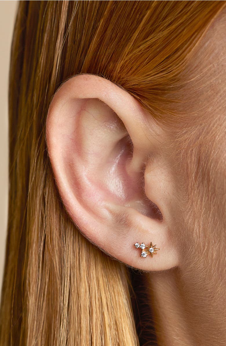 Astrid & Miyu Twilight Star Stud Earrings Christmas Cracker, Alternate, color, Gold