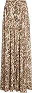 ST. JOHN Leopard Print Silk Georgette Skirt
