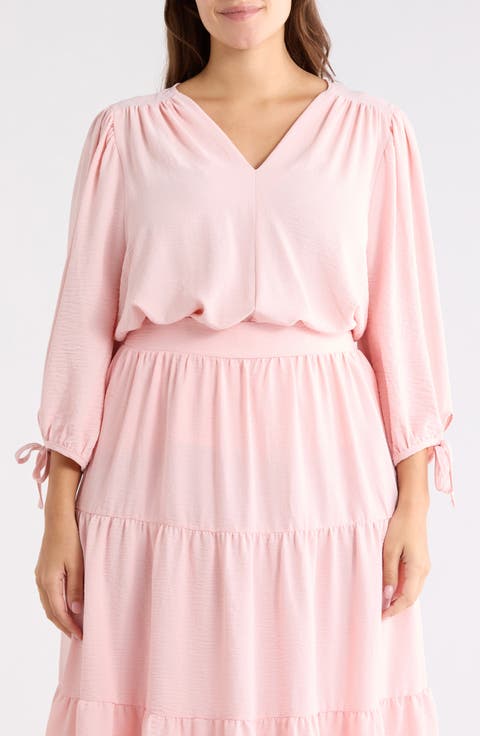 V-Neck Long Sleeve Top (Plus)