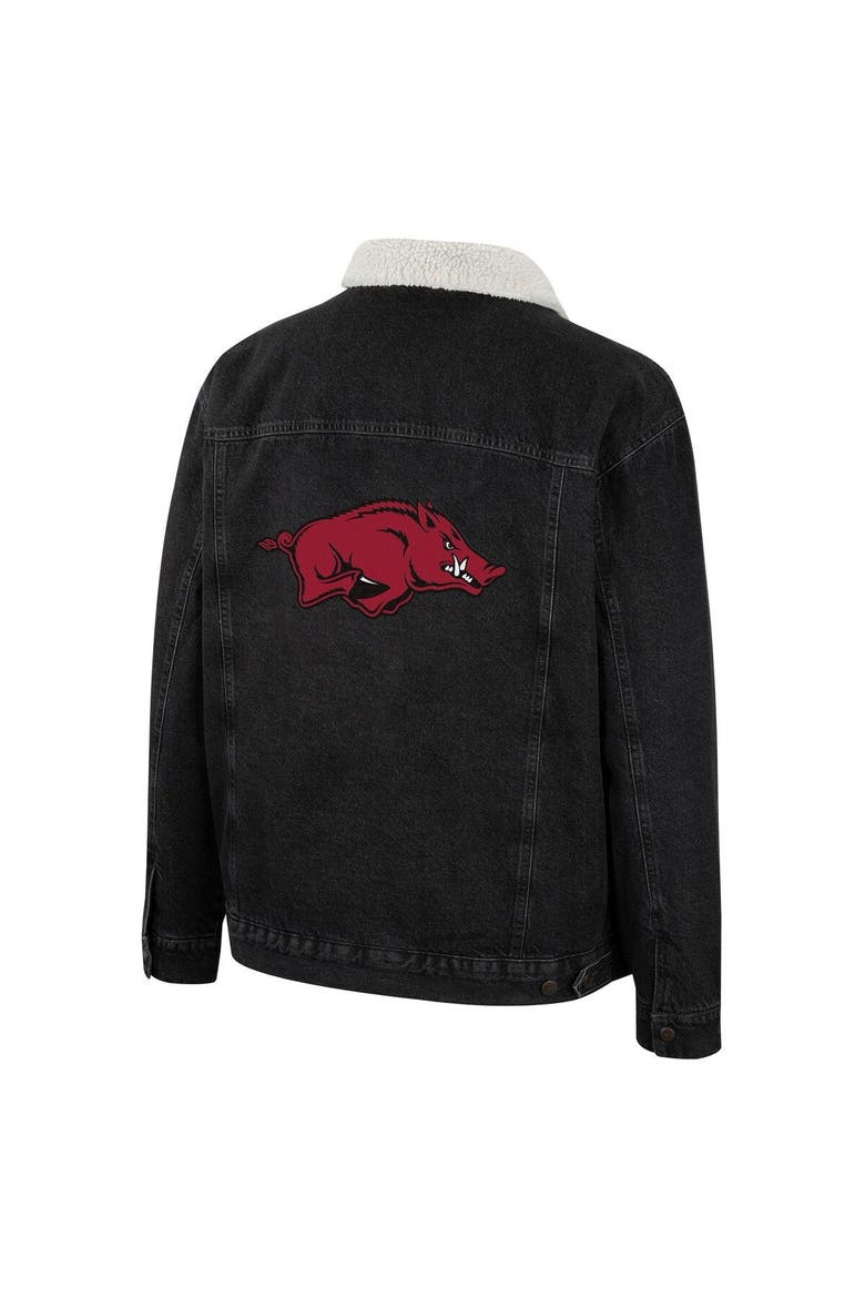 Men's Colosseum x Wrangler Charcoal Arkansas Razorbacks Western Button-Up Denim Jacket, Alternate, color, Charcoal