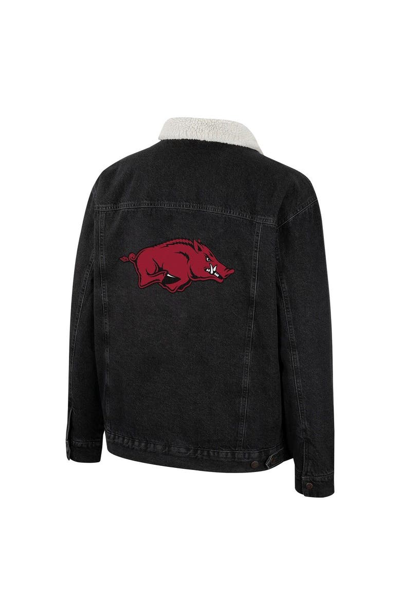 COLOSSEUM X WRANGLER Men's Colosseum x Wrangler Charcoal Arkansas Razorbacks Western Button-Up Denim Jacket, Alternate, color, Charcoal