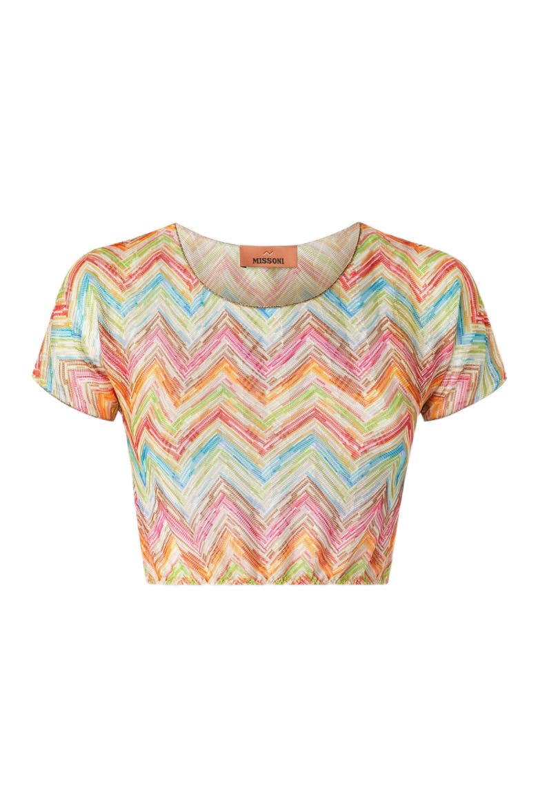 Printed Tulle Crop Top, Alternate, color, Multicoloured