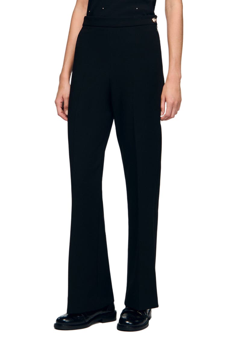 Straight-leg buttoned trouser, Main, color, Black