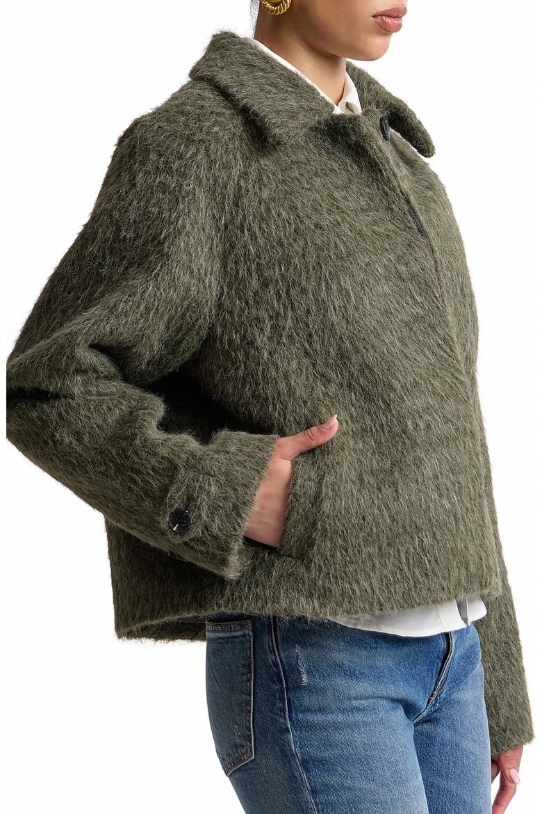 Crop Woolly Jacket, Alternate, color, BASIL