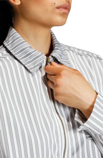 adidas Originals Stripe Crop Zip-Up Shirt | Nordstrom