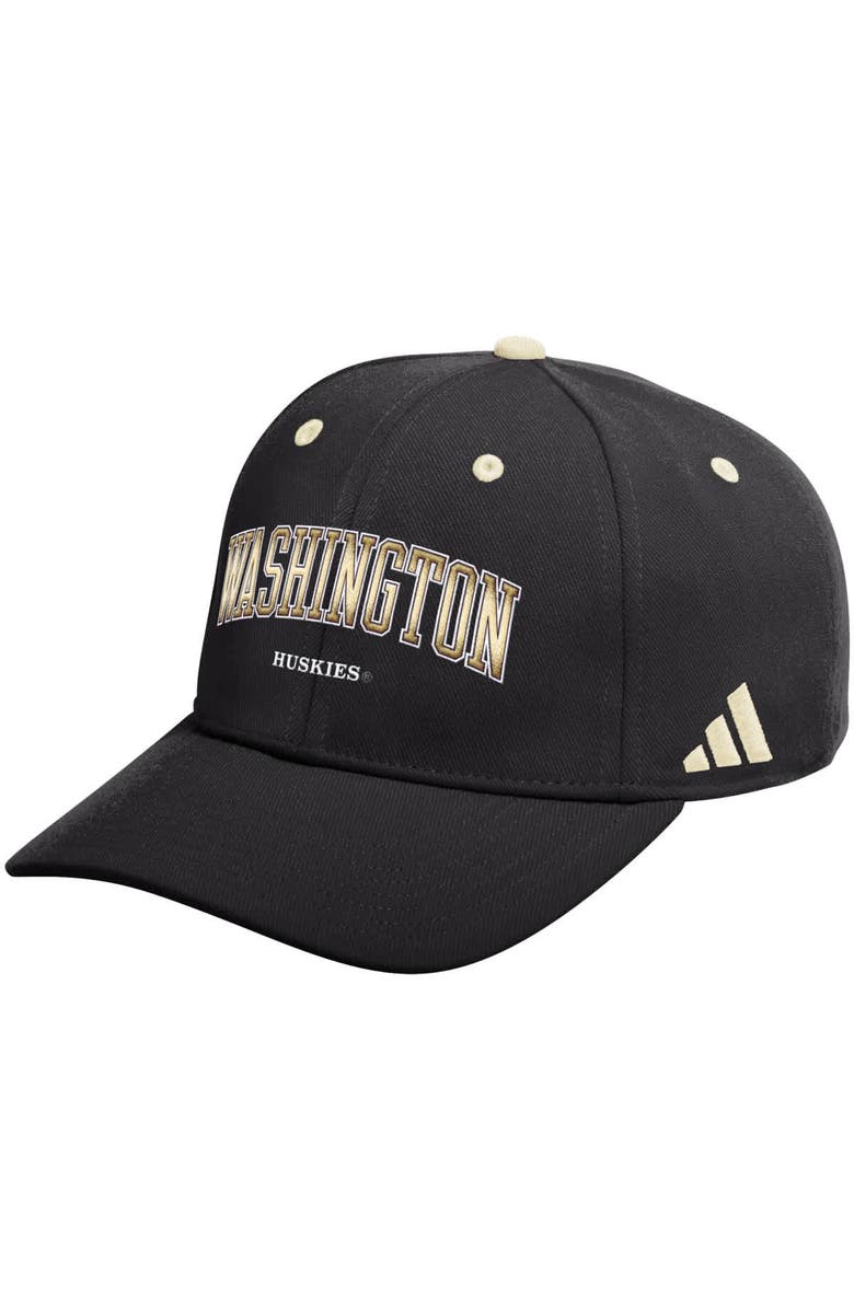 adidas Men's adidas Black Washington Huskies Seasonal Flex Hat, Alternate, color, Black