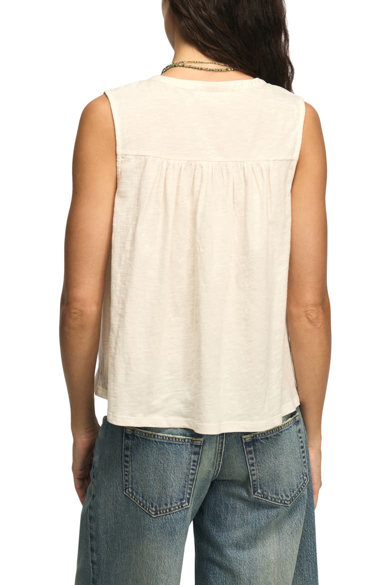 Lace Inset Cotton Button-Up Tank, Alternate, color, WHISPER WHITE