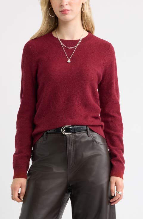 Jacquard Cashmere Blend Crewneck Sweater