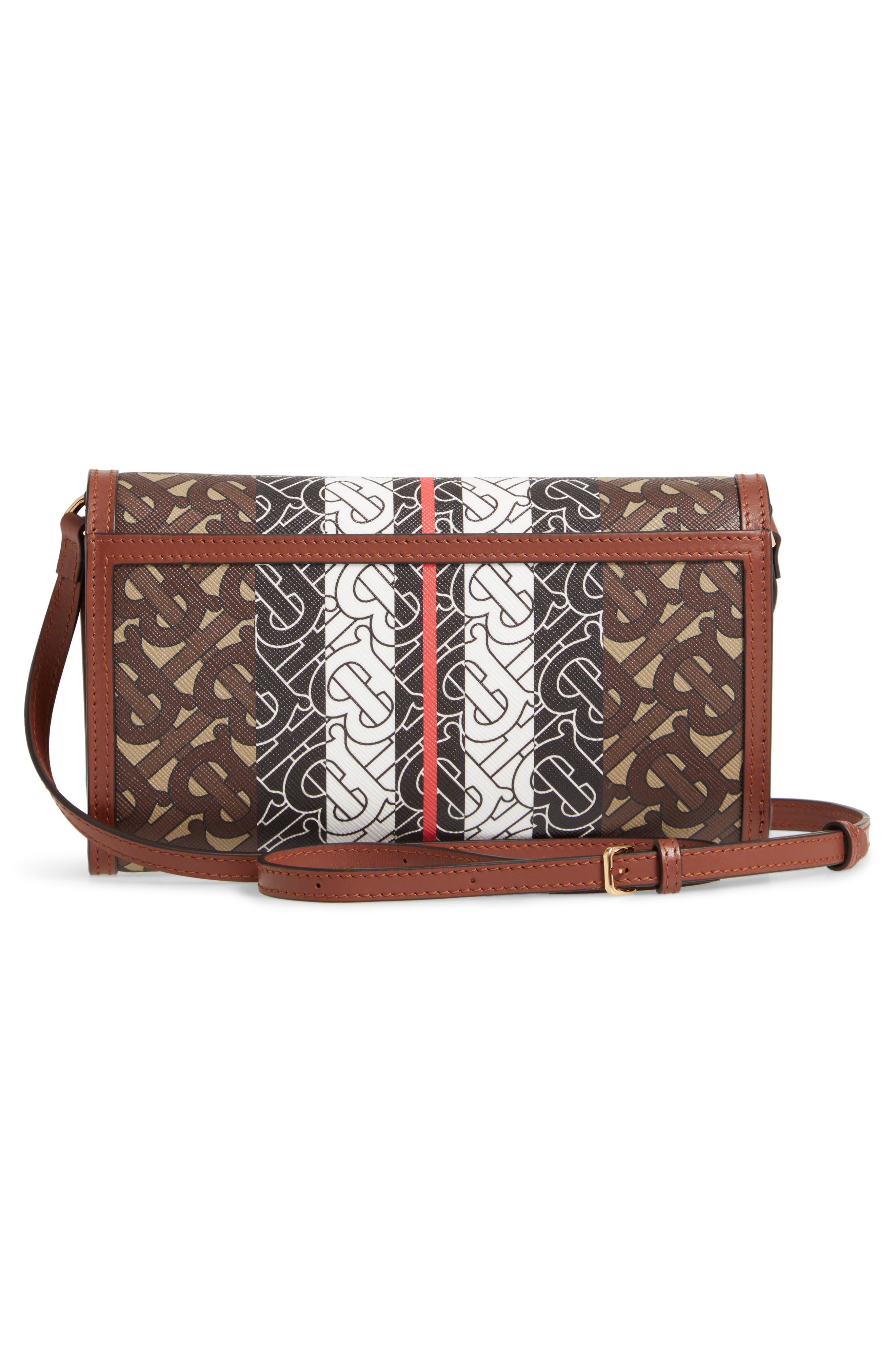Burberry Monogram Stripe E-Canvas Wallet with Detachable Strap, Alternate, color, 