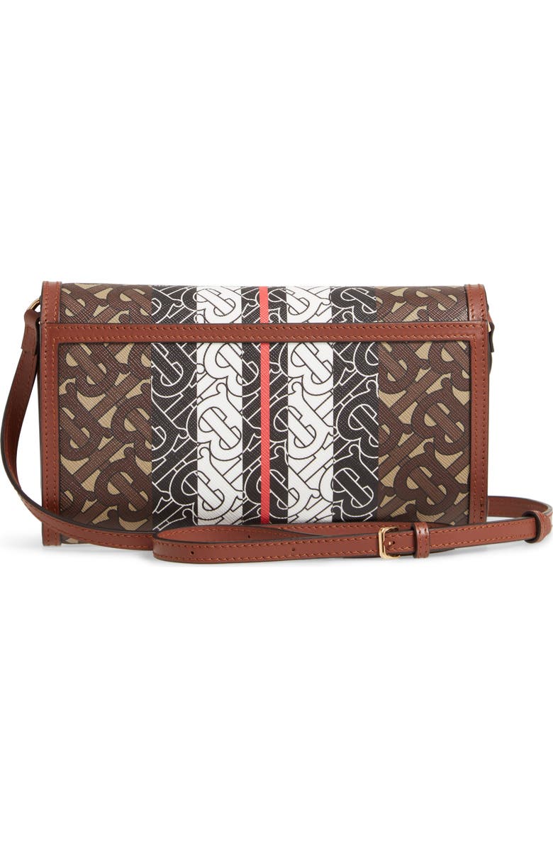 Burberry Monogram Stripe E-Canvas Wallet with Detachable Strap, Alternate, color,