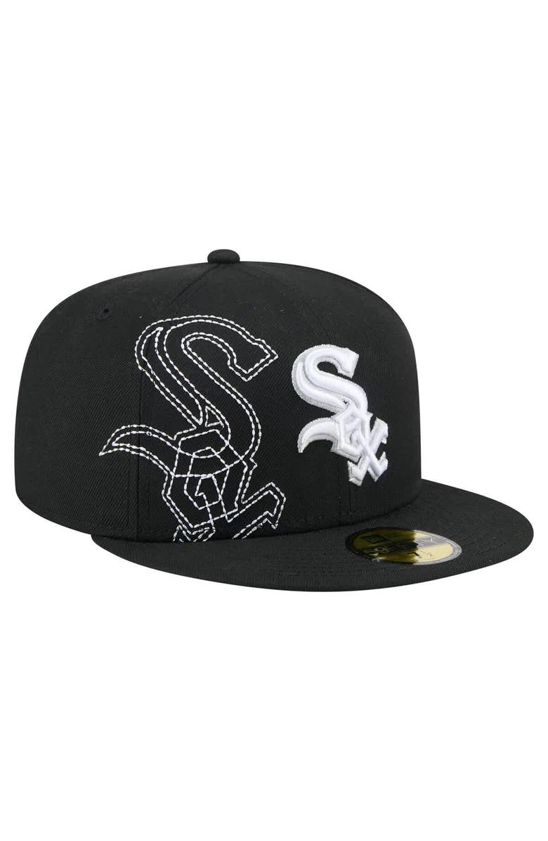 New Era Men's New Era Black Chicago White Sox Yarn Stitch 59FIFTY Fitted Hat, Main, color, Black