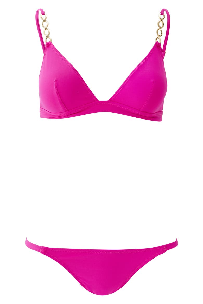 Mexico Chain Strap Bikini Top, Alternate, color, RASPBERRY