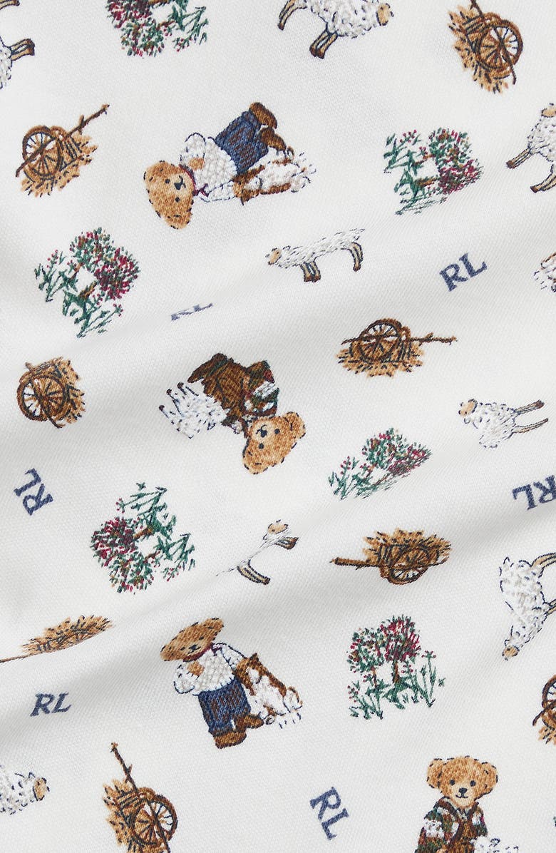 Ralph Lauren Bear Cotton Knit Romper, Alternate, color, 