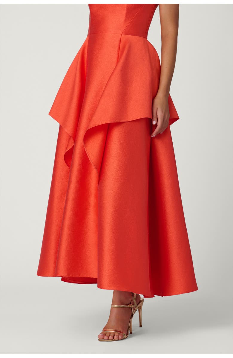 Shoshanna Midnight Pebbled Mikado Pippa Dress, Alternate, color, Poppy