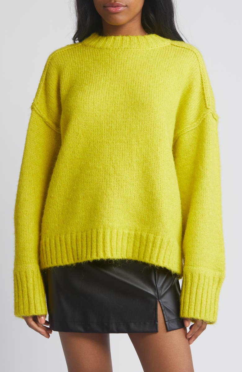 Topshop Oversize Crewneck Sweater, Main, color, 