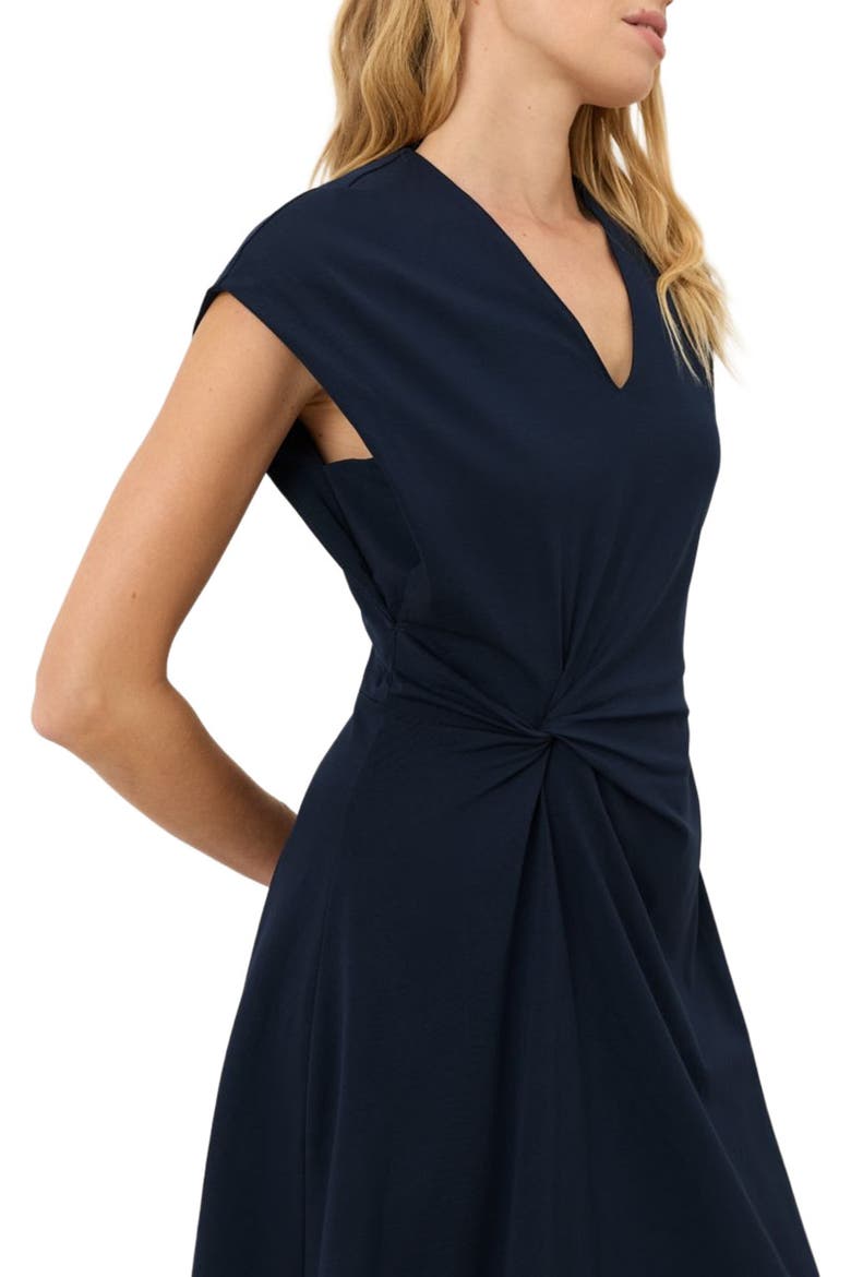 Fit & Flare V-Neck Twist Dress Made With Organic Cotton, Alternate, color, Navy
