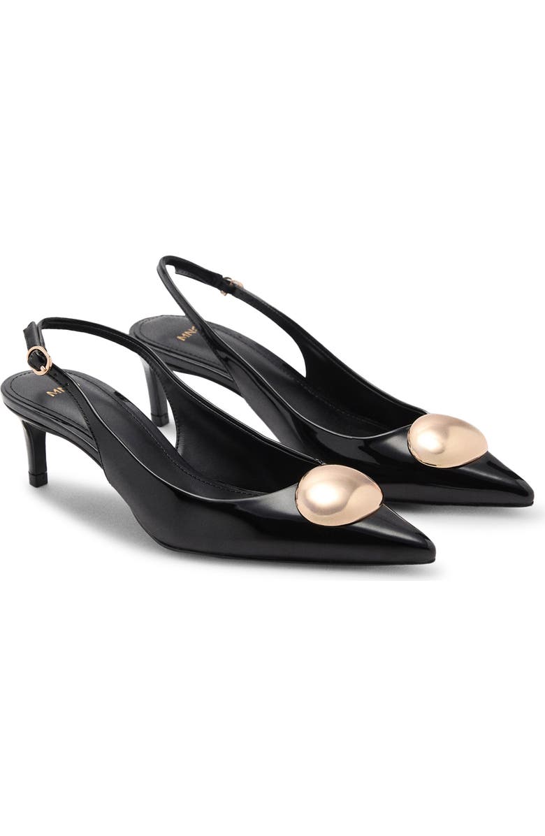 MANGO Pointed Toe Kitten Heel Slingback Pump, Main, color,