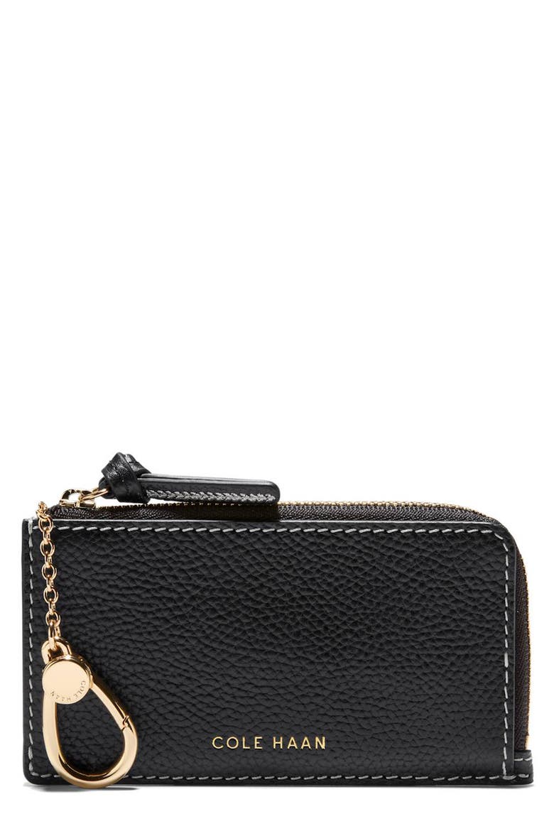 Rachel Leather Card Case, Main, color, BLACK
