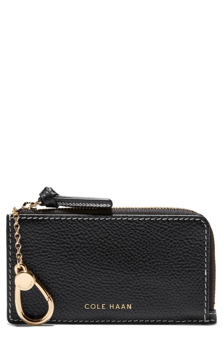 Cole Haan Rachel Leather Card Case, Main, color, Black