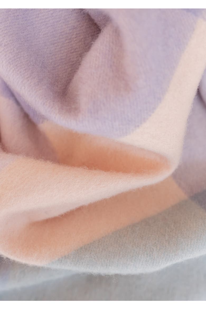 Lambswool Geometric Baby Blanket, Alternate, color, Lilac Block Check