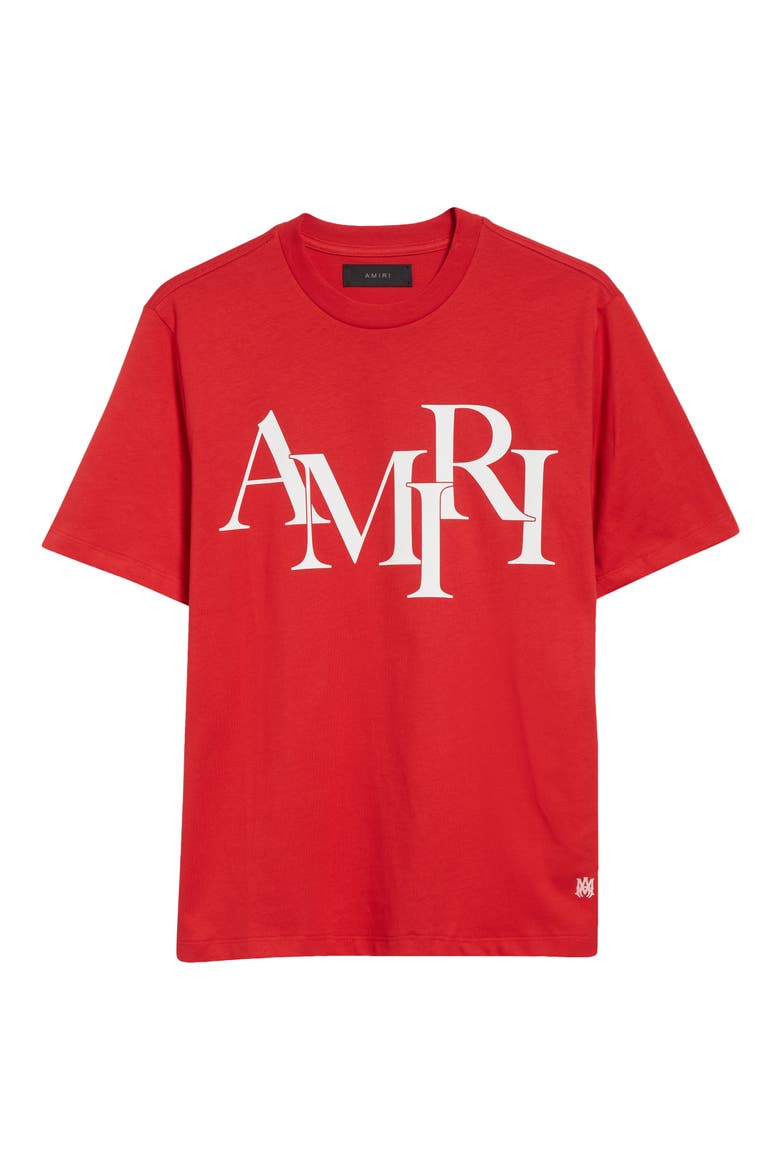 Staggered Logo Cotton Graphic T-Shirt, Main, color, RED
