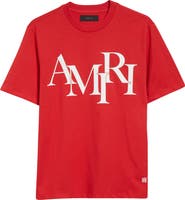 AMIRI Staggered Logo Cotton Graphic T-Shirt