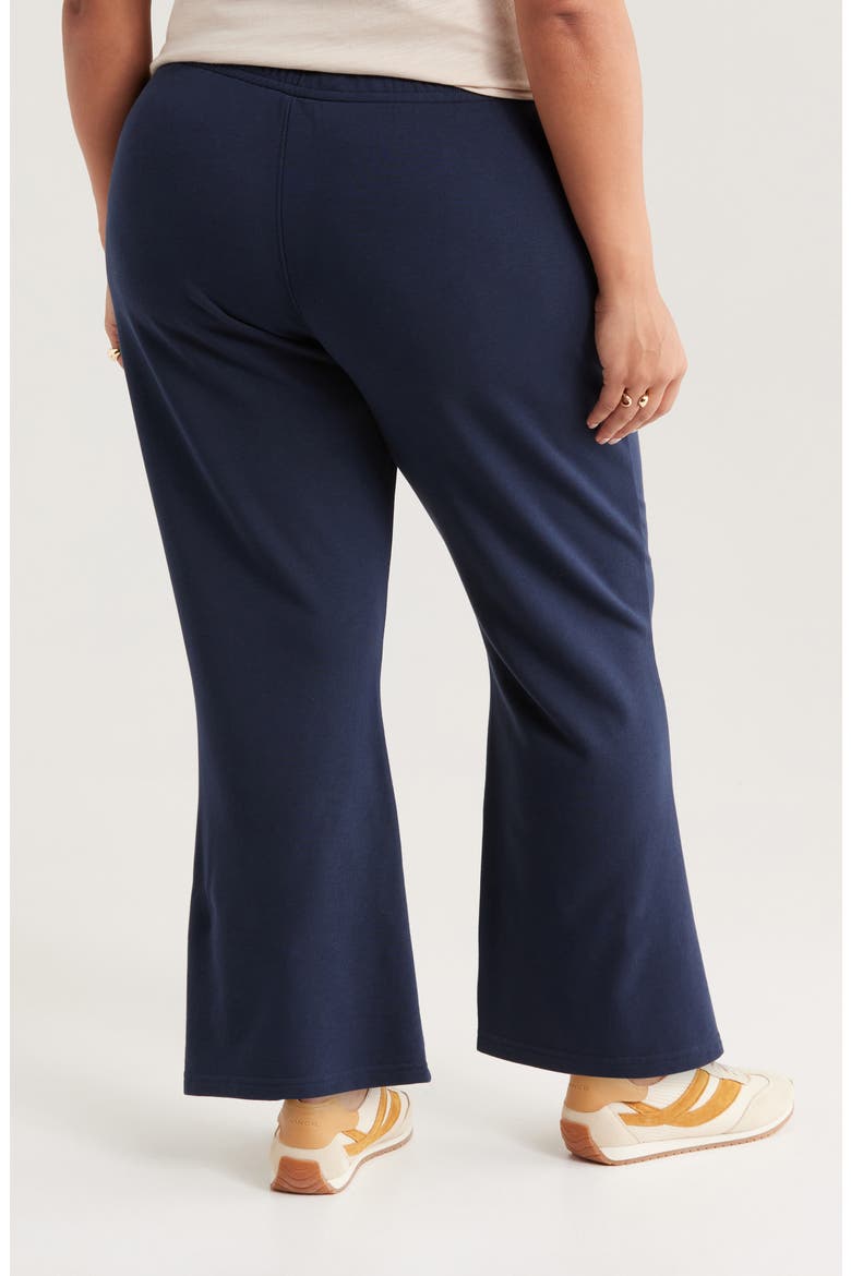 Drawstring Terry Flare Pants, Alternate, color, NAVY STILL