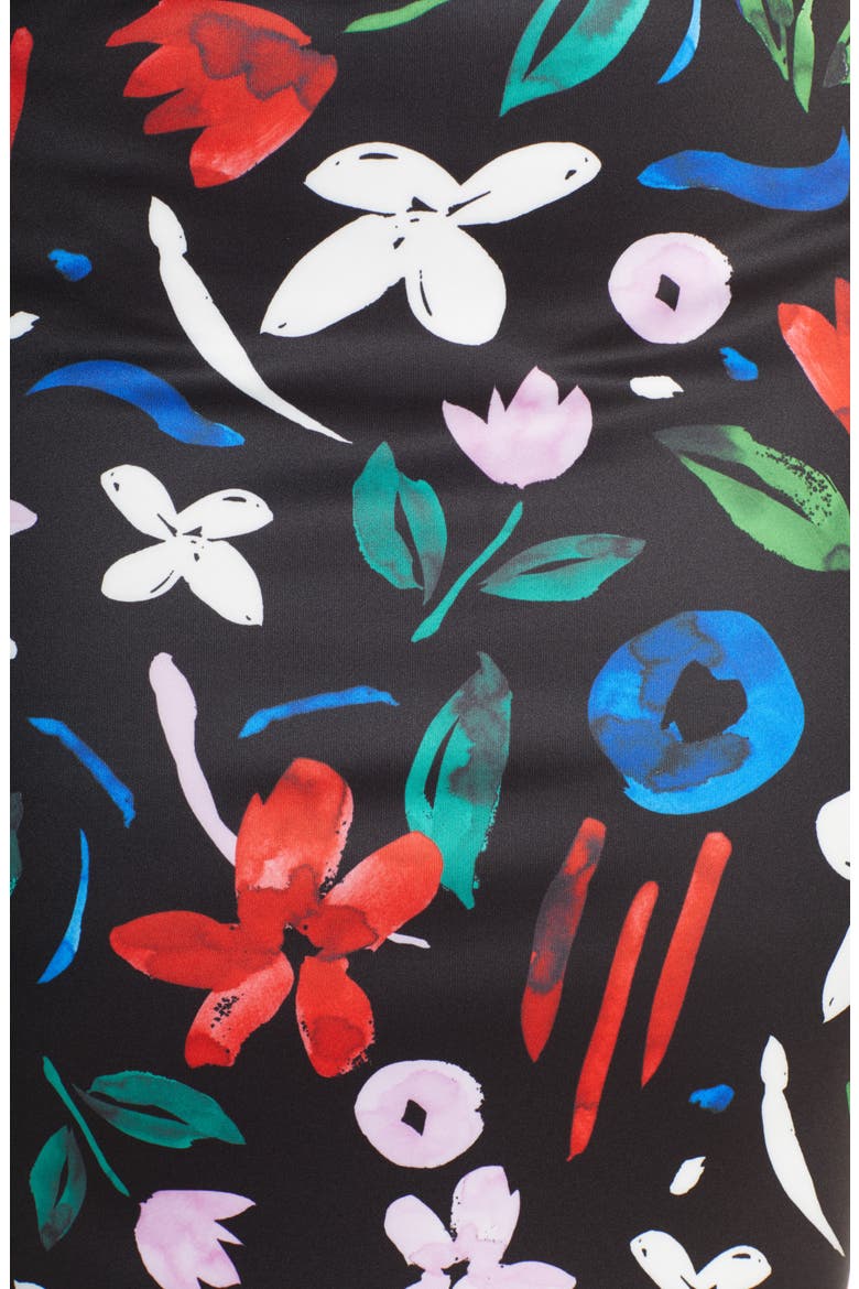 Floral Neoprene Pencil Skirt, Alternate, color, BRIGHT ON CUE