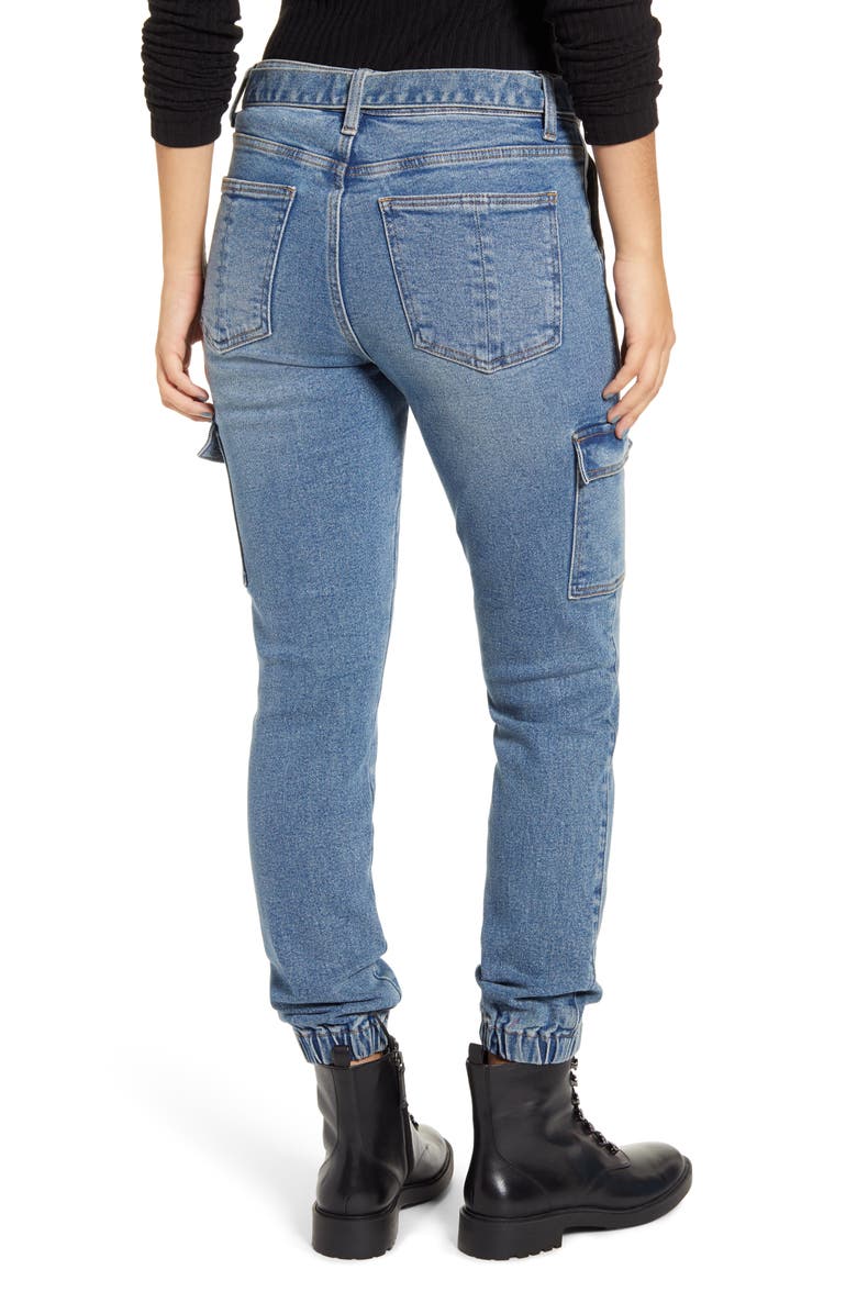 Prosperity Denim High Waist Cargo Jogger Jeans, Alternate, color,