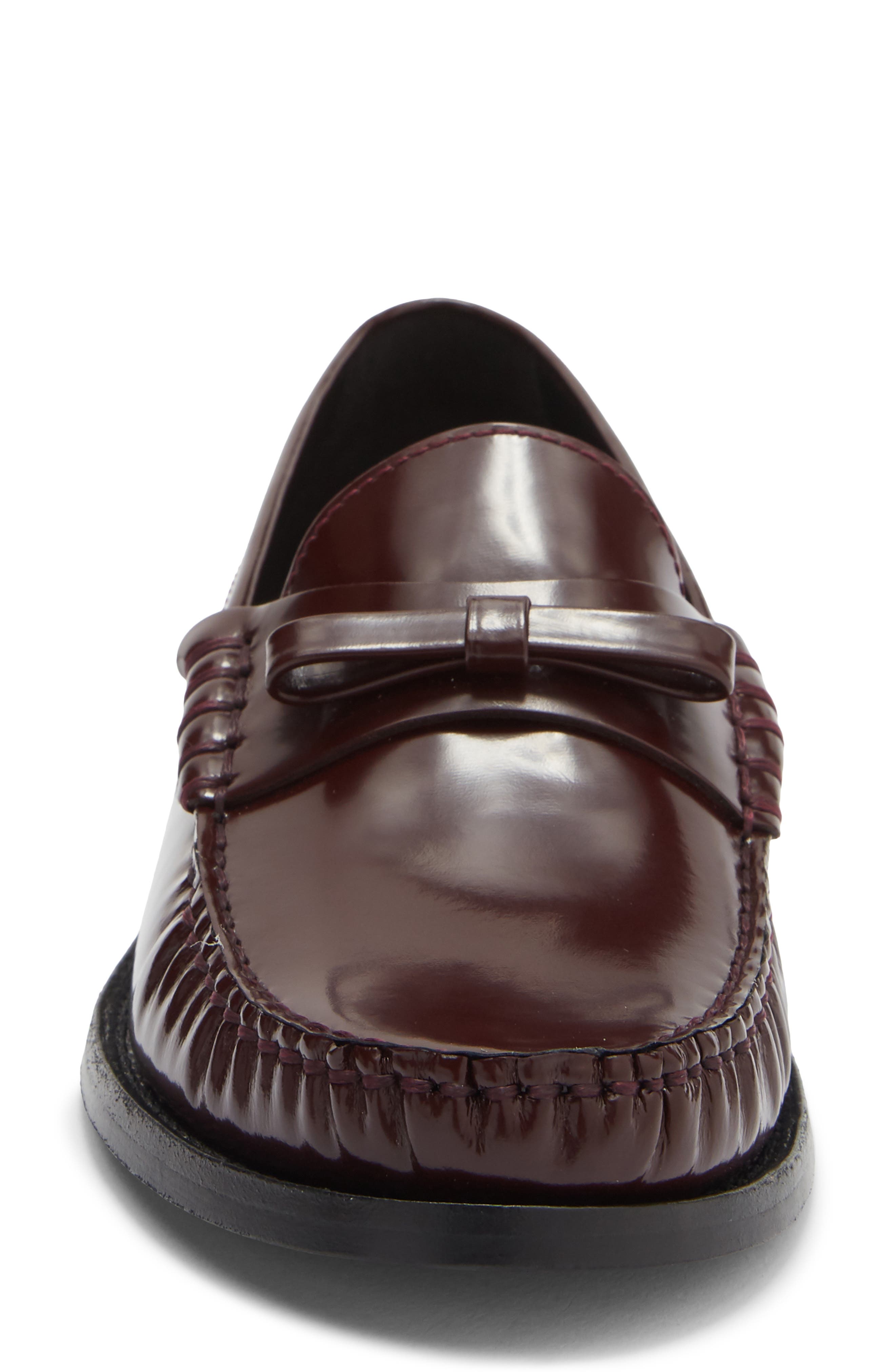 Lottie Bow Loafer, Alternate, color, DARK CABERNET