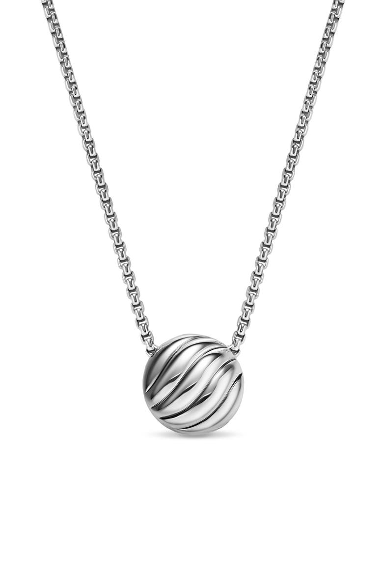 Sculpted Cable Pendant Necklace, Main, color, SILVER