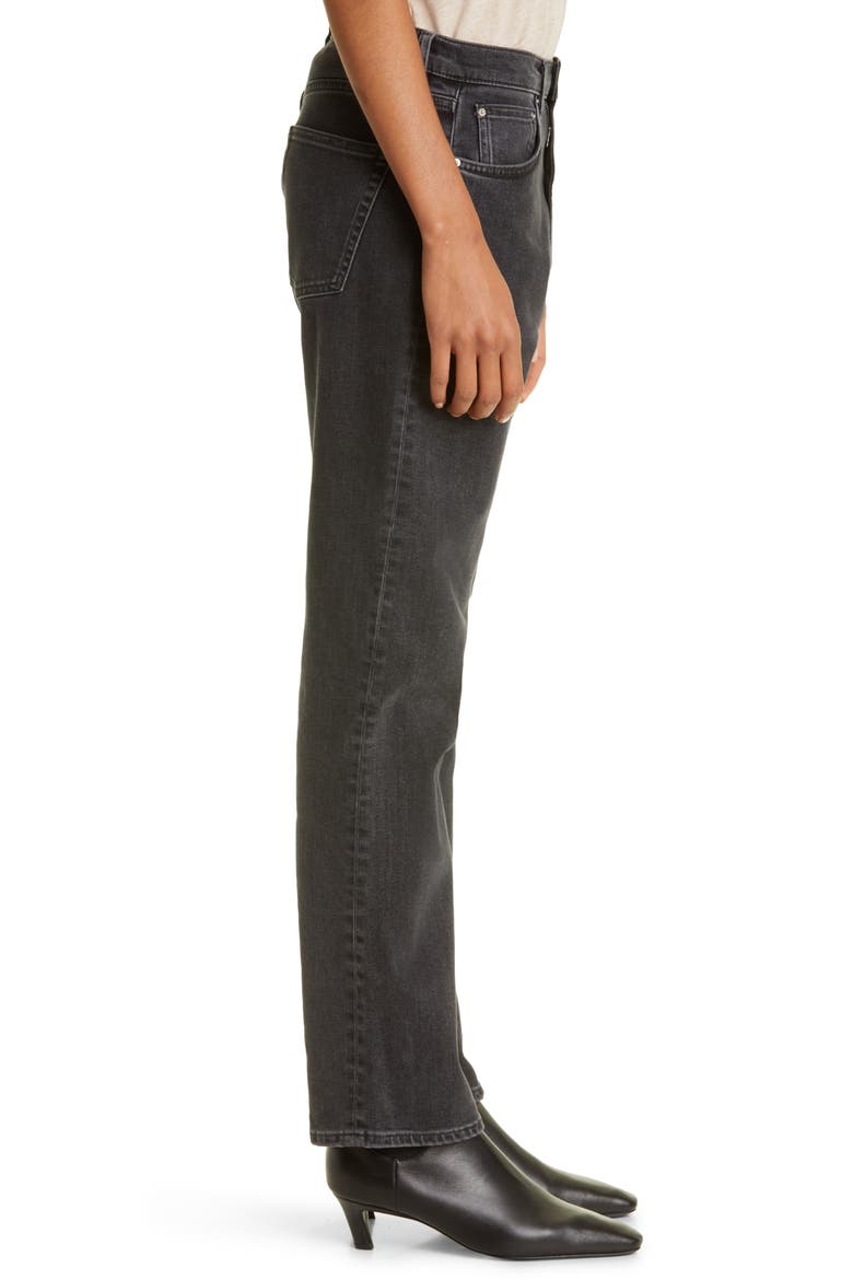 Twisted Seam High Waist Straight Leg Jeans, Alternate, color, GREY WASH