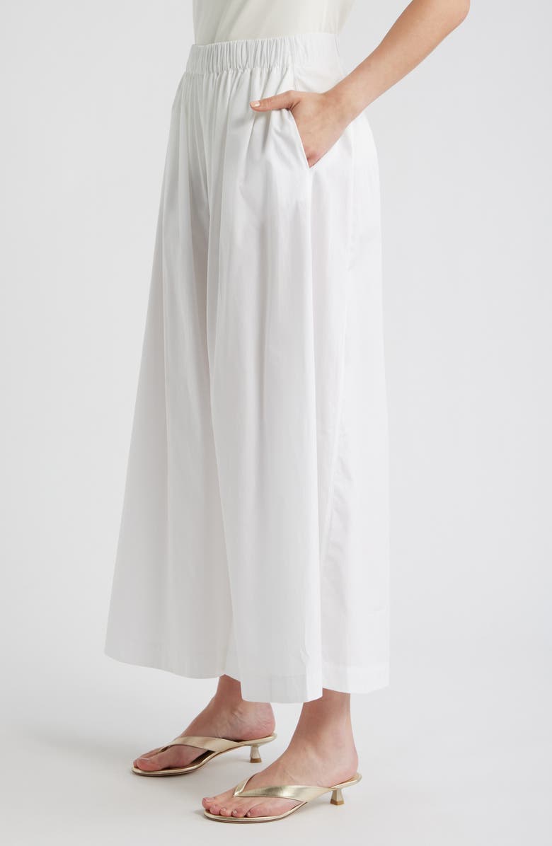 BOSS Talini Cotton Wide Leg Pants, Alternate, color, Bright White