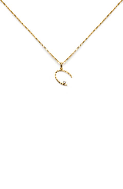 Alphabet Lab Grown Diamond Solitaire Initial Pendant Necklace (Online Trunk Show)