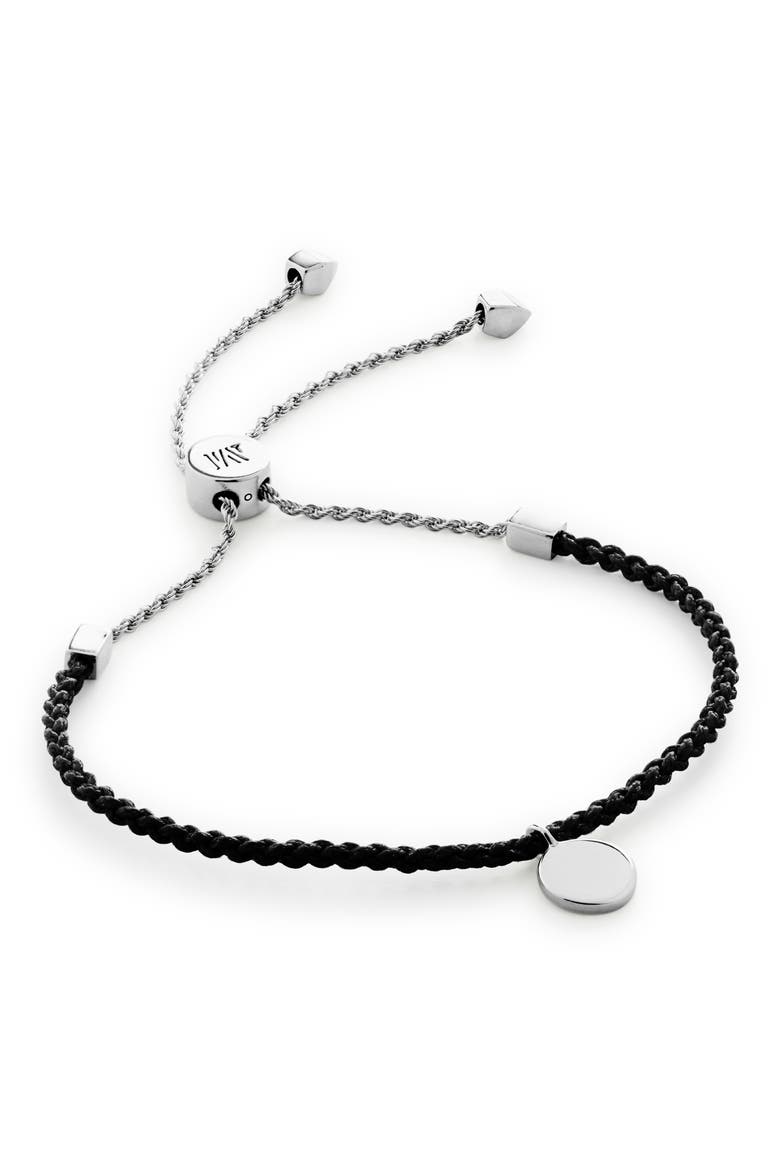 Linear Disc Friendship Chain Bracelet, Main, color, STERLING SILVER