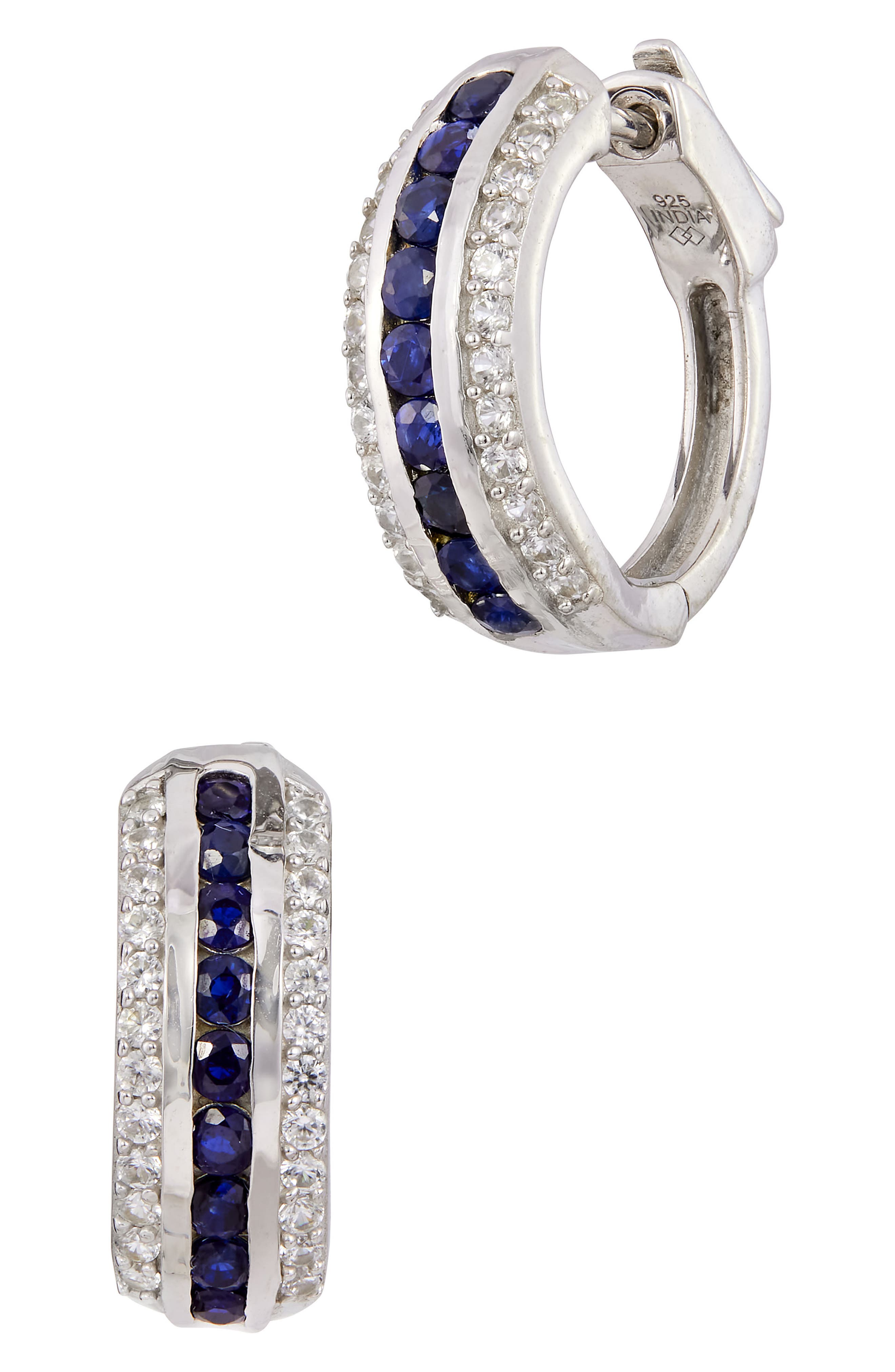SAVVY CIE JEWELS Stone Hoop Earrings