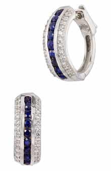 SAVVY CIE JEWELS Stone Hoop Earrings