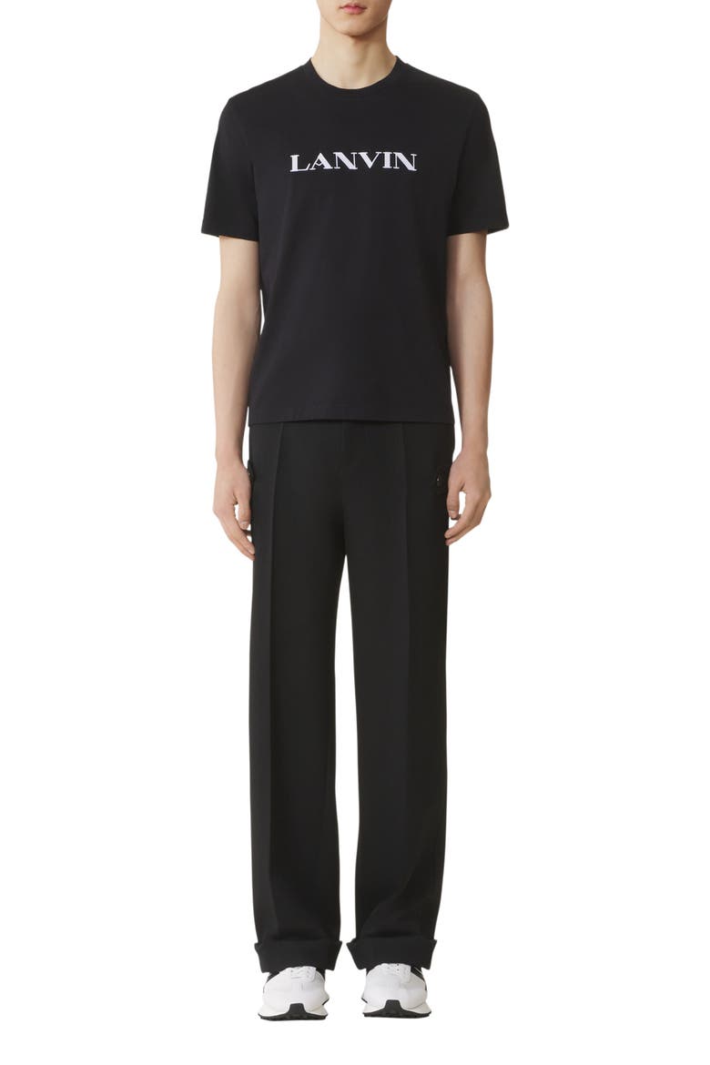 Embroidered Cotton T-Shirt, Main, color, Black