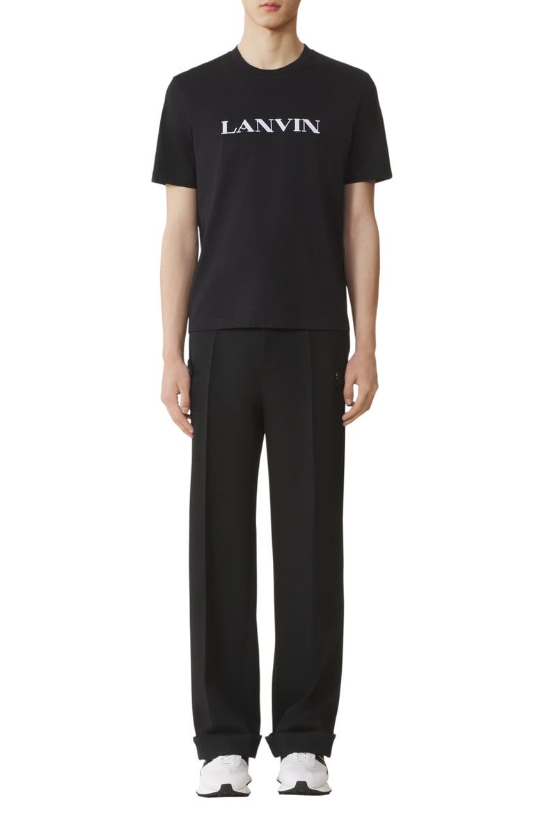 Lanvin Embroidered Cotton T-Shirt, Main, color, Black